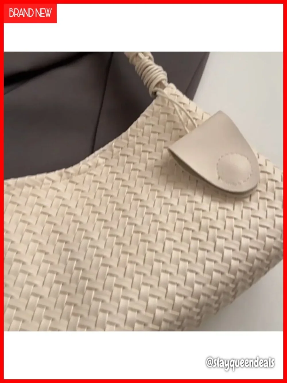 Woven Hobo Bag for Women Faux Leather Shoulder Bag Slouchy Handbag Tote Work